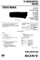 Sony TC-WE625 - Service Manual 